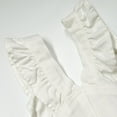 thumbnail image 4 of KIDSCOOL SPACE Little Girls Jeans Shorts,Ruffled Adjustable Straps Summer Denim Shortalls,White,4-5 Years, 4 of 6