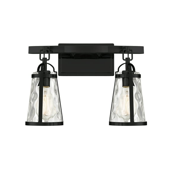 Black Two Light Bath Bar from the Albany Collection