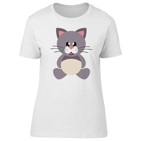 Cute Cat Sitting T-Shirt Women -Image by Shutterstock, Female XX-Large
