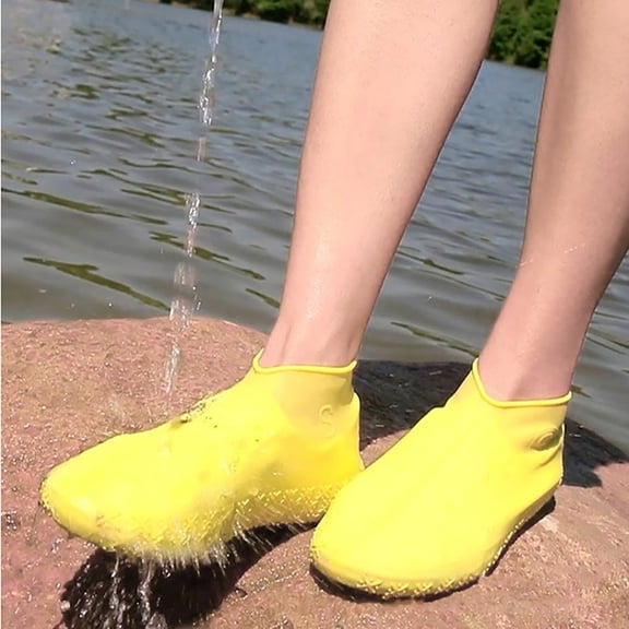 LHWEN Shoe Covers Non-Slip PVC Overshoes Rain Gear for Men and Women Unisex Easy to Carry Protective Covers for Flat Shoes Sneakers Daily Use Multiple Colors and Sizes