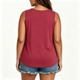 thumbnail image 7 of hoksml Women Round Neck Sleeveless Tank Top Curved Hem Loose Plus Size Casual Tee for Summer Daily Wear, 7 of 7