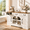 White, variant on Keenstone Expandable Buffet Cabinet with Storage, 55.1" W Sideboard Cabinet with Drawers and Glass Doors, Coffee Bar Cabinet with Adjustable Shelves, Dark Brown