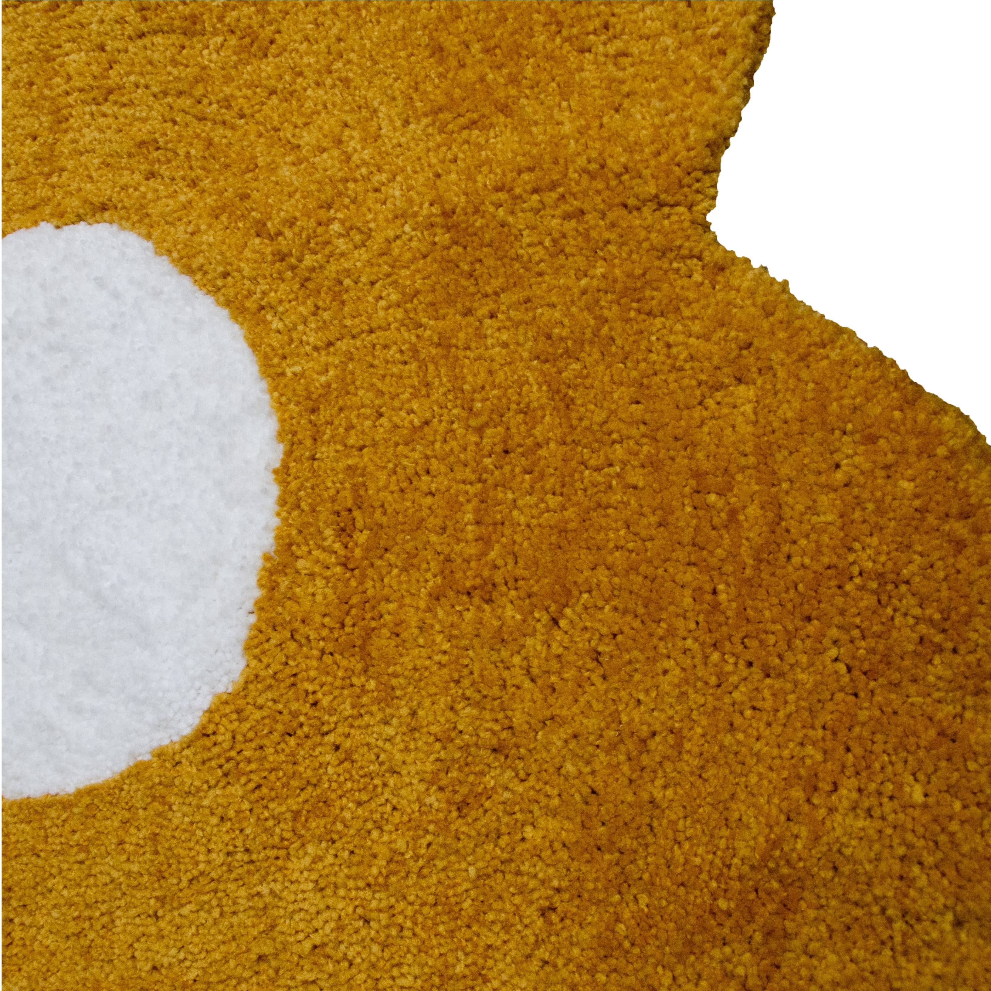 Urban Shop Daisy Flower Shape Accent Rug with Anti-Skid, Yellow, 30" x 30"