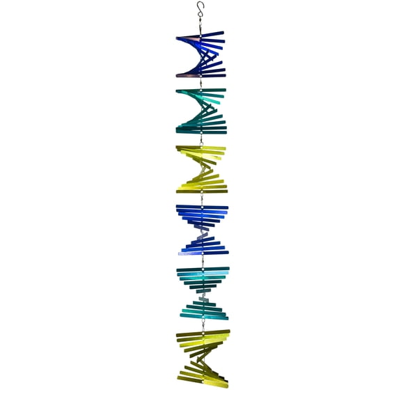 In the Breeze 7056 — Stacked Shimmer Helix Hanging Wind Spinner, Stainless Steel, Cascade