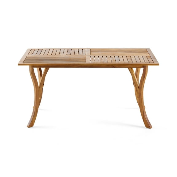 Summerland Outdoor Acacia Wood Rectangular Dining Table, Teak Finish