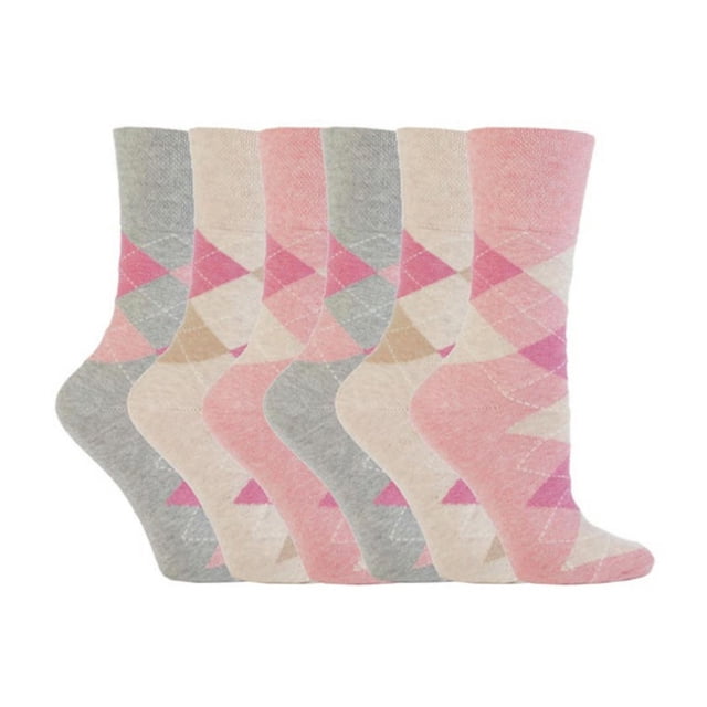 Gentle Grip - 6 Pairs Ladies Gentle Grip Non Elastic Crew Socks