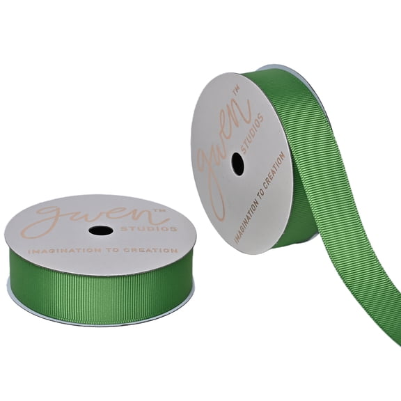 Gwen Studios 7/8" Grass Green Grosgrain Ribbon, 6 Yards