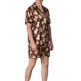 thumbnail image 1 of SUNSIOM Men Silk Satin Pajamas Sets Short Sleeve Sleepwear Button-Down PJs Sets Two-Pieces Loungewear, 1 of 6
