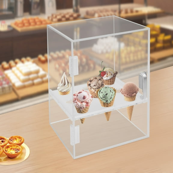 Peakora 9-Holes Ice Cream Cone Holder, Clear Acrylic Display Cabinet Clear Waffle Hand Roll Sushi Display Rack Transparent Display Cabinet