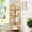 Light Brown, variant on Leesinwing 4 Tier Corner Shelf, Pine Rattan Corner Bookshelf with Legs, 5.6 Feet Tall Corner Shelf, Minimalist Corner Shelves, Corner Shelves for Living Room, Bedroom, Bathroom, Black