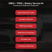 ThinkCar automotive diagnostic scan tools, TPMS testing, OBD2 scanner, and service kit.