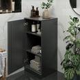 thumbnail image 2 of 100% Solid Wood Short Bathroom Cabinet with Solid Door - 16.5" W x 36" H - Black Wooden Cabinet, 2 of 5