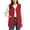 Red, variant on Women V Neck Fuzzy Long Vest Button Up Sleeveless Jacket with Pockets,Lightweight Windproof Fall Winter Daily Casual Wear,Red,XL