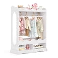 thumbnail image 5 of Curipeer Kids Dress Up Storage with Mirror, Wood Armoire Wardrobe Closet for Bedroom,White, 5 of 8