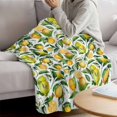 thumbnail image 3 of Summer Lemon Blanket Soft Cozy Warm Throw Blanket for Couch, Plush Fuzzy Flannel Fleece Blankets for Sofa, Pastoral Rustic Tropical Fruit Botanical Bed Blankets Lightweight Gifts for Women, 30"x40", 3 of 9