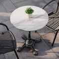 thumbnail image 2 of Flash Furniture 24" Round Indoor Outdoor Tabletop in White Faux Marble with TopGuard HPL Technology and 22.75" x 22.75" Black Cast Iron Bistro Table Base, 2 of 10