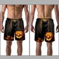 thumbnail image 3 of luoweisi Men's Beach Shorts Quick Dry Swim Trunks with Mesh Lining Halloween Black Cat L, 3 of 5