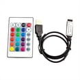 thumbnail image 1 of Controlador RGB DC5V USB 5V 24 Teclas RF Control Remoto Inalámbrico para Luces de Cinta COB SMD 3528 5050 RGB, 1 of 8
