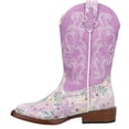 thumbnail image 3 of Roper Girls Glitter Floral Square Toe Cowboy   Mid Calf Boots, 3 of 5