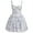 White + Blue Flower, variant on IBTOM CASTLE Women's Casual Corset Mini Dress Spaghetti Straps Backless Lace up Low Cut Ruffle Short Sundress S White + Blue Flower