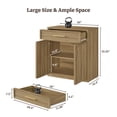 thumbnail image 6 of SICOTAS Farmhouse Sideboard Buffet Cabinet Storage with Drawer & 2 Doors, Small 30" Modern Credenzas with Adjustable Shelves, Modular Cabinet for Living Room/Entryway/Dining Room, Brown, 6 of 9