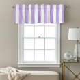 thumbnail image 3 of Purple White Striped Valance Curtain Rectangular Geometric Window Valances Rod Pocket Short Curtains Window Treatments for Kitchen Bedroom Bathroom Laundry 42" x 12", 3 of 9