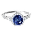 thumbnail image 2 of Aonejewelry 1.20 Ct. Halo Sapphire and Diamond Engagement Wedding Ring In 14k Solid White Gold, 2 of 4