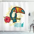 thumbnail image 1 of Ambesonne Hello Shower Curtain, Toucan Bird with Hibiscus, 69"Wx84"L, Multicolor, 1 of 3