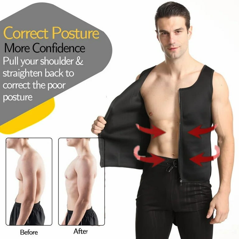Seamless Men Body Shaper Vest Waist Trainer Double Belt Sweat Corset Top Fitness Burn Abdomen Slimming Shapewear Correct Posture Walmart
