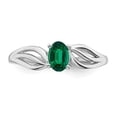 thumbnail image 2 of 925 Sterling Silver Polished Created Emerald Ring Size 6 - .41 cwt -  Jewelry Gift for Mom, 2 of 5