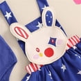 thumbnail image 6 of Bovxnpu Girls Boys Outfits Set Kids Short Sleeve Crewneck Romper Print Suspender Skirt 3Pc with Headband Set, 6 of 7