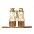 thumbnail image 2 of Elegant Brass and Mother of Pearl Binoculars in Wooden Storage Box, 2 of 6