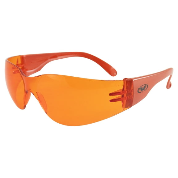 Global Vision Eyewear Unisex-Adult's Global Vision Rider Safety Motorcycle Riding Sunglasses Frame Lens Z87.1 (Orange, Large/12)