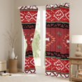 thumbnail image 3 of Homewish Maroon Abstract Aztec Black Out Curtains, Retro Hippie Triangle Curtains Pack of 2 (42x63 Each), Southwestern Theme Bedroom Curtains, Window Curtains Bedroom Decor, 3 of 6