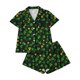 thumbnail image 2 of Blusa de Manga Corta Casual Turndown Botón Impresión Y Pantalones Cortos para las Mujeres, Verano Conjunto Corto para el Uso Diario Al Aire Libre, 2 of 6