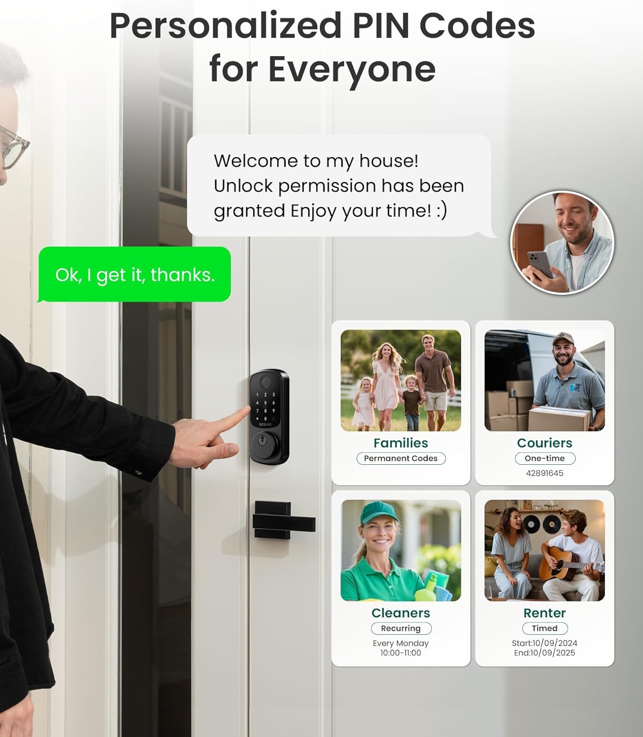 DESLOC B200 Smart Fingerprint Door Lock, Keyless Entry photo 4