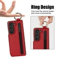 thumbnail image 5 of Dteck for Samsung Galaxy Z Fold 7 Case 2025 Wallet with Card Holder S Pen Holder, Premium Leather Magnetic Clasp Kickstand Shockproof Phone Cover with Finger Grip Key Ring,Red, 5 of 8