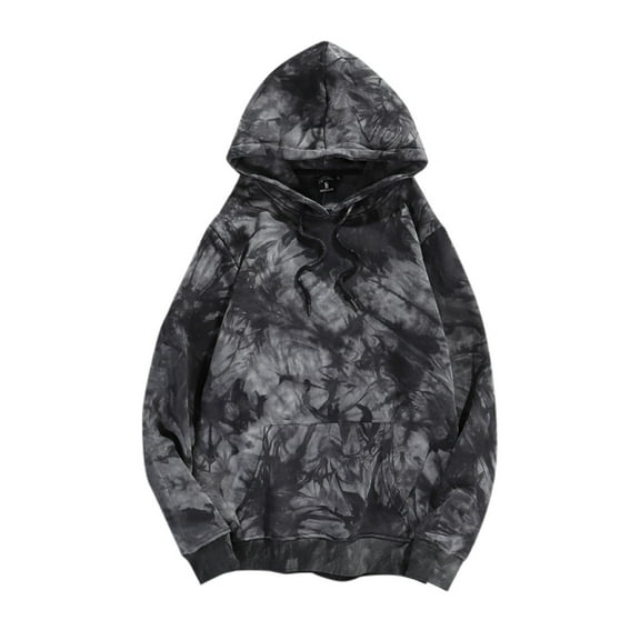 XIAOCHA Womens Tie Dye Print Pullover Hoodie Oversized Long Sleeve Hooded Sweatshirt With Kangaroo Pocket Soft Edgy Casual Hoodies