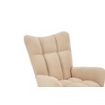 thumbnail image 6 of Rocking Chair Nursery, Solid Wood Legs Reading Chair with Teddy Fabric Upholstered , Nap Armchair for Living Rooms, Bedrooms, Offices, Cream, 6 of 7