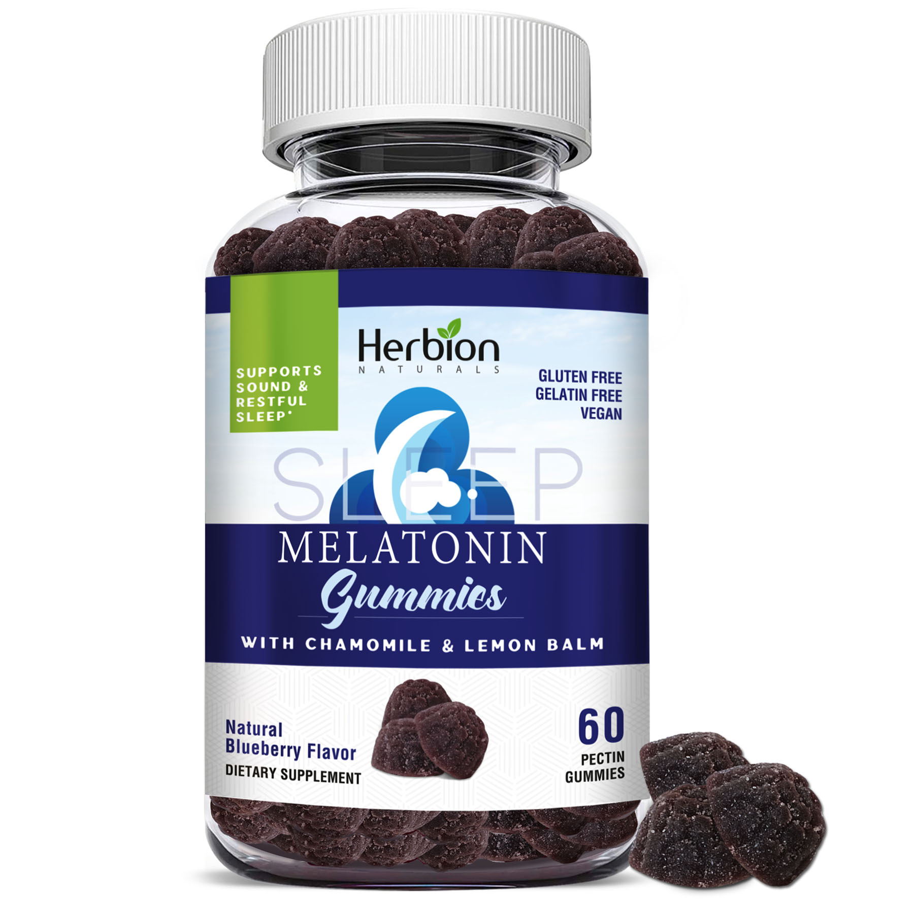 Herbion Naturals Melatonin Gummies with Herbal Blend, helps Enhance