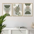 thumbnail image 5 of SHENIFY Boho Wall Art Green Sage Boho Framed Wood Mid Century Modern Decor Minimalist Bohemian Abstract Geometry Canvas Prints Living room Ready To Hang - 12x16in3pcs Neutral Framed, 5 of 8