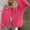 Hot Pink, variant on Womens Sweaters Knitted Button Cardigans Casual Long Sleeve Solid Color Crew Neck Sweater Women Top