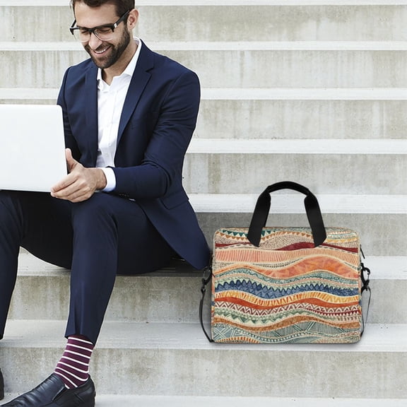 Iauyy 16inch Laptop Briefcase for Men/Women , Detachable Strap & Padded Compartment,Water-Resistant BagBusiness Travel File and Notepad,Earth Tones