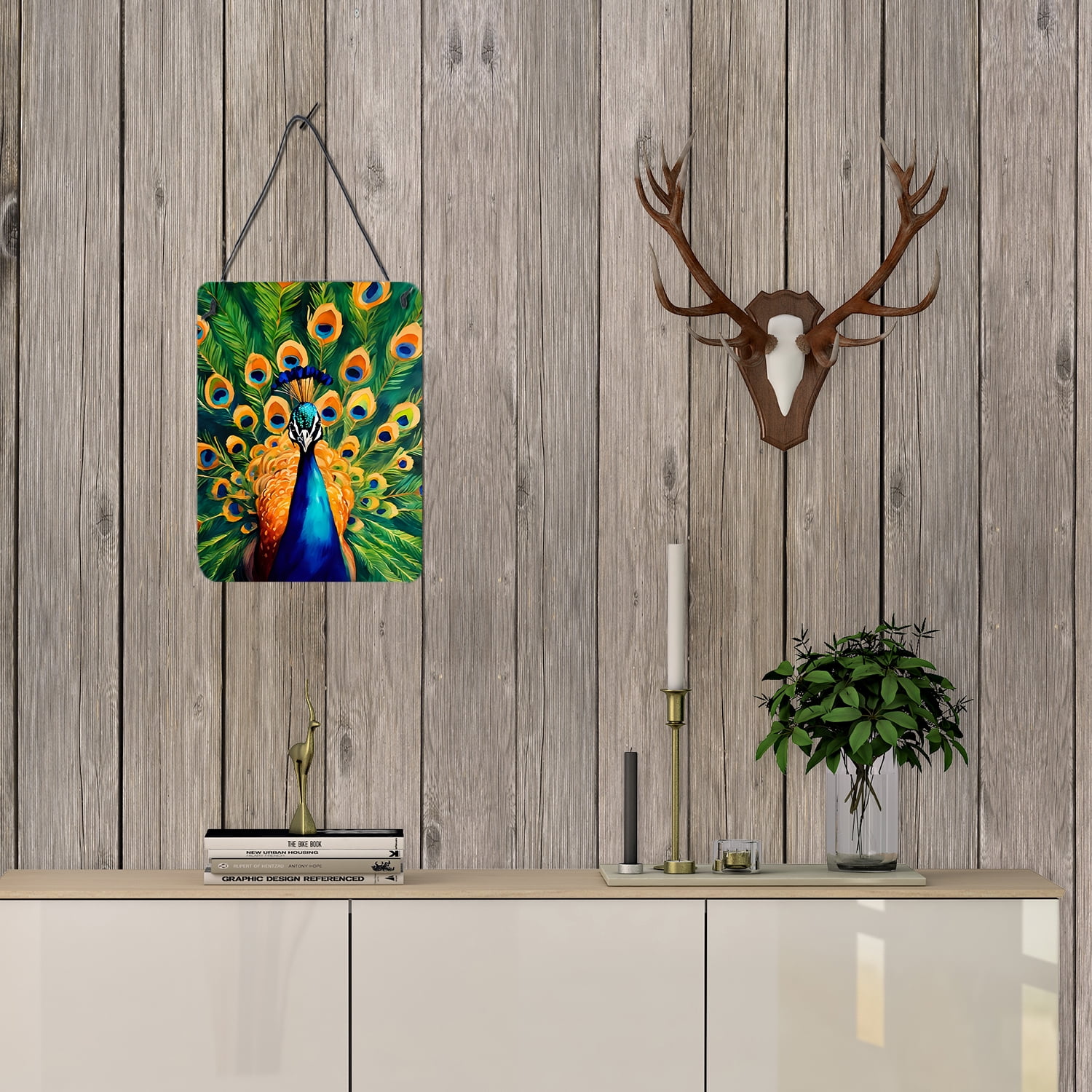 Peacock Wall or Door Hanging Prints 12 in x 16 in