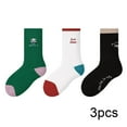 thumbnail image 3 of FNNMNNR 3 Pairs Kids Boys Socks 3-12years Cartoon Embroidery Ankle Socks for Toddler Soft Cotton Mid-Calf Socks Baby Socks, 3 of 9