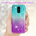 thumbnail image 5 of SOATUTO For LG Q7 Phone Case LG Q7 Plus Glitter Case Sparkle Glitter Flowing Liquid Quicksand with Shiny Bling Diamond Women Girls Cute Case For LG Q7 Plus / LG Q7 5.5 inch - Green+Purple, 5 of 7
