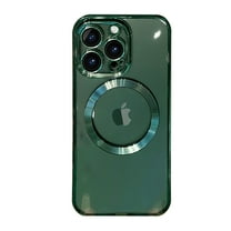 TECH CIRCLE Magnetic Clear Case for iPhone 13 Pro Max with Camera Lens Protector Plating Luxury Case Compatible with MagSafe Soft TPU Shockproof Protective Women Girl Men Case, Green