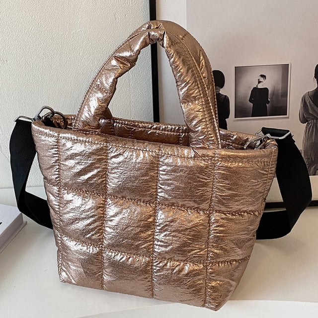 Sacs à Main pour Femmes Grande Capacité Sacs à Bandoulière Matelassés Mode Simple Portable Sangle Réglable Nylon Sacs à Main Féminins