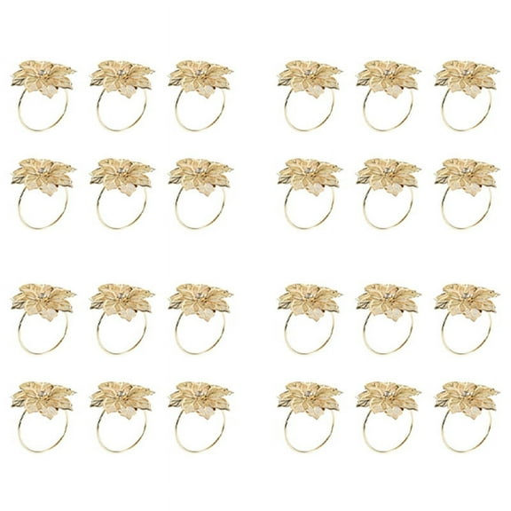 24Pack Napkin Rings, Gold Napkin Rings Buckles for Table Decorations, Wedding, Dinner,, DIY Decoration,Gold