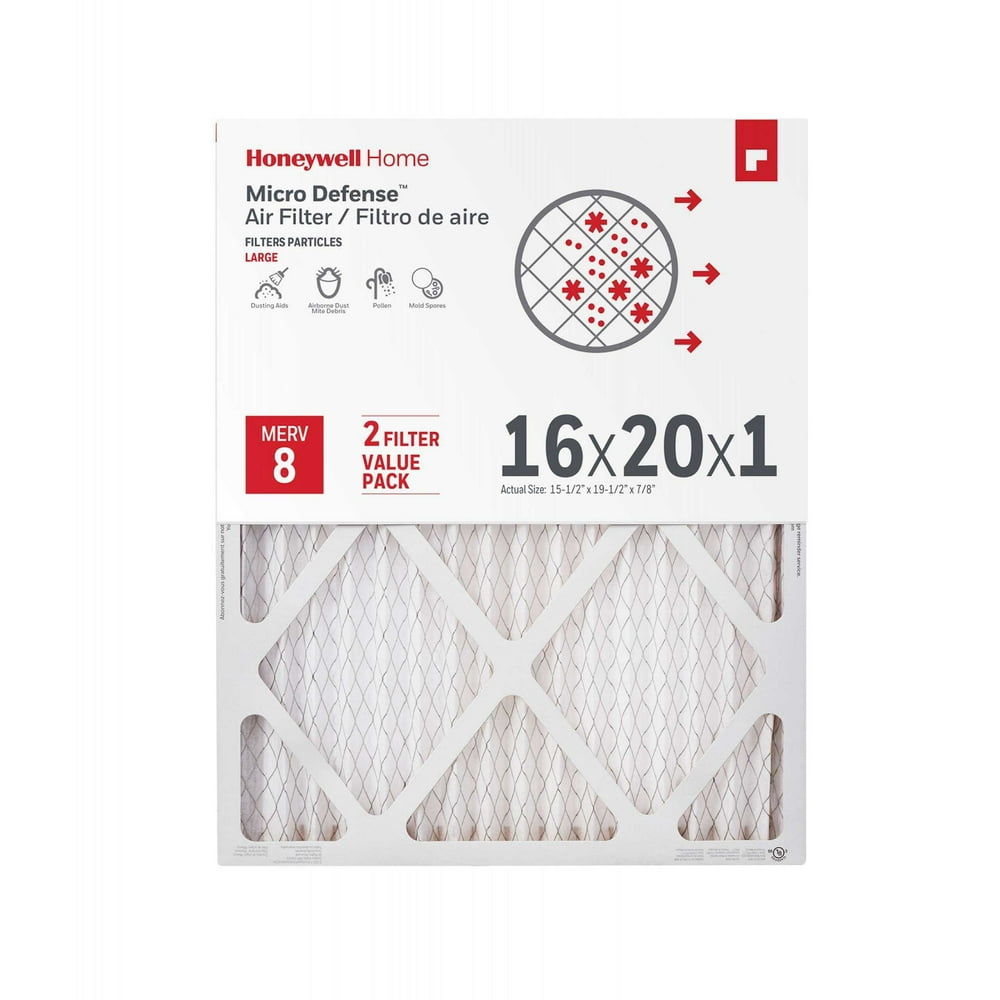 Honeywell 16x20x1 Air Filter Standard Efficiency, 2PK